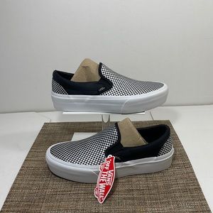 Vans | Shoes | Vans Classic Slip On Platform Sparkle Checkered Black And  White | Poshmark